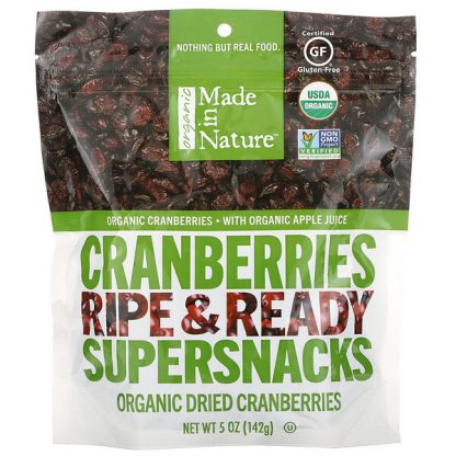 Made in Nature, Organic Dried Cranberries, Ripe & Ready Supersnacks, 5 oz (142 g)