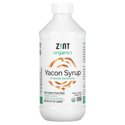 Zint, Organic Yacon Syrup, Prebiotic Sweetener, 8 fl oz (236 ml)