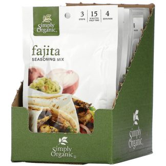 Simply Organic, Fajita Seasoning Mix, 12 Packets, 1 oz (28 g) Each