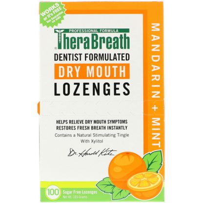 TheraBreath, Dry Mouth Lozenges, Mandarin Mint, 100 Wrapped Lozenges, 165 g