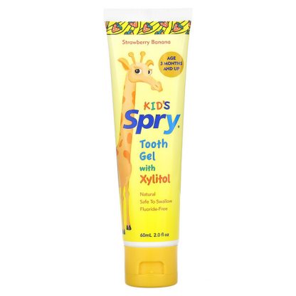 Xlear, Kid's Spry Tooth Gel with Xylitol, Strawberry Banana, 2.0 fl oz (60 ml)