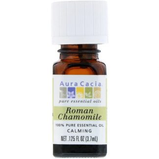 Aura Cacia, 100% Pure Essential Oil, Roman Chamomile, 0.125 fl oz (3.7 ml)