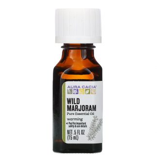 Aura Cacia, Pure Essential Oil, Wild Marjoram, 0.5 fl oz (15 ml)