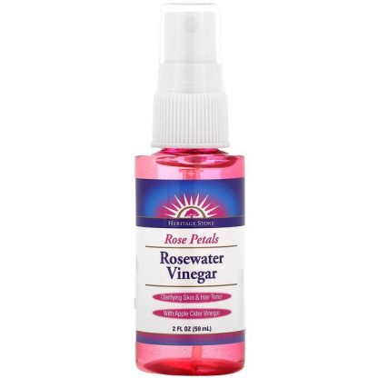 Heritage Store, Rosewater Vinegar, Rose Petals, 2 fl oz (59 ml)