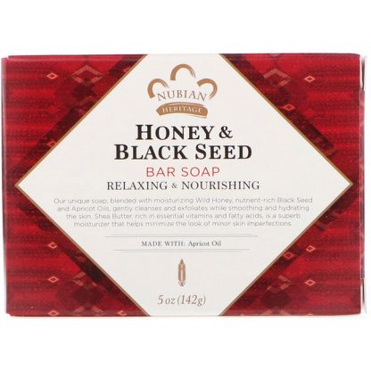 Nubian Heritage, Honey & Black Seed Bar Soap, 5 oz (142 g)