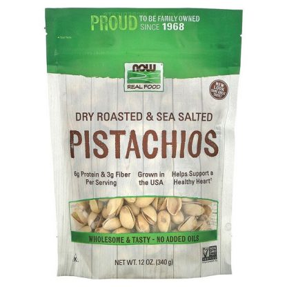 NOW Foods, Real Food, Dry Roasted & Sea Salted Pistachios, 12 oz (340 g)