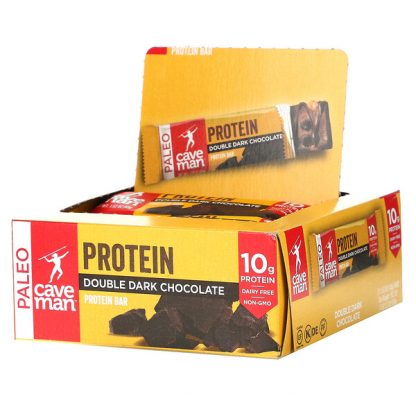 Caveman Foods, Protein Bar, Double Dark Chocolate, 12 Bars, 1.52 oz (43 g) Each