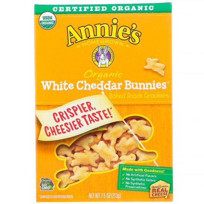 Annie's Homegrown, Organic White Cheddar Bunnies, Baked Snack Crackers, 7.5 oz (213 g)