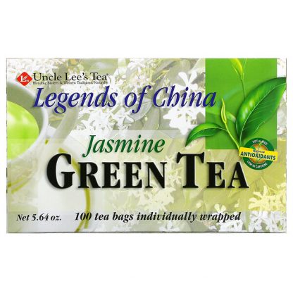 Uncle Lee's Tea, Legends of China, Green Tea, Jasmine, 100 Tea Bags Individually Wrapped, 5.64 oz (160 g)