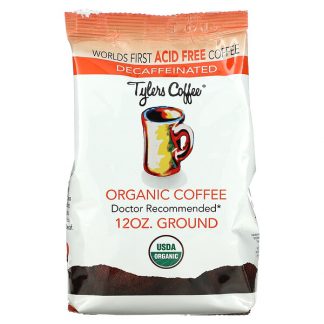 Tylers Coffees, Organic Coffee, Decaffeinated, Ground, 12 oz