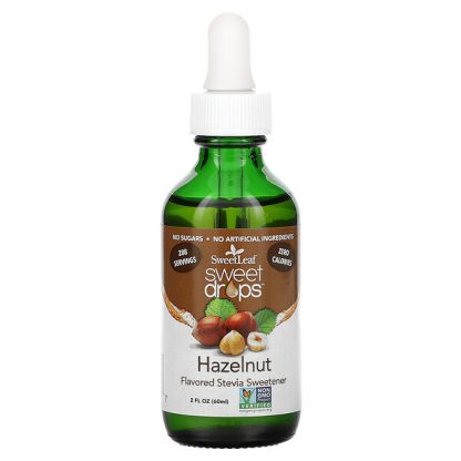 Wisdom Natural, SweetLeaf, Sweet Drops Stevia Sweetener, Hazelnut, 2 fl oz (60 ml)