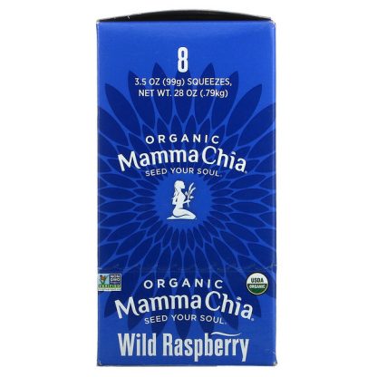 Mamma Chia, Organic Chia Squeeze, Vitality Snack, Wild Raspberry, 8 Squeezes, 3.5 oz (99 g) Each