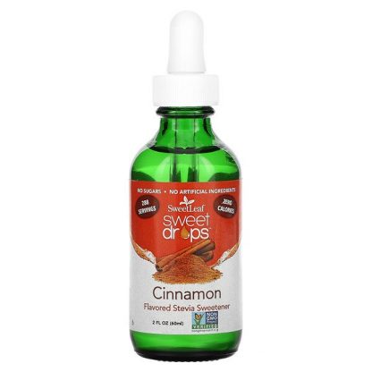 Wisdom Natural, SweetLeaf, Sweet Drops Stevia Sweetener, Cinnamon, 2 fl oz (60 ml)