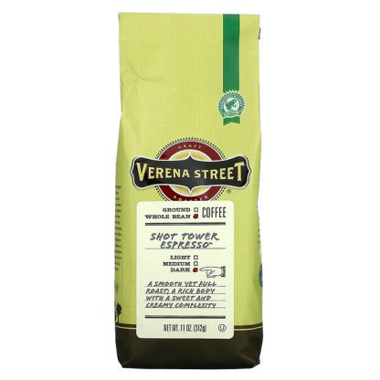 Verena Street, Shot Tower Espresso, Whole Bean, Dark Roast, 11 oz (312 g)