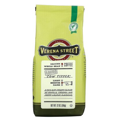 Verena Street, Cow Tipper, Flavored, Ground Coffee, Medium Roast, 12 oz (340 g)