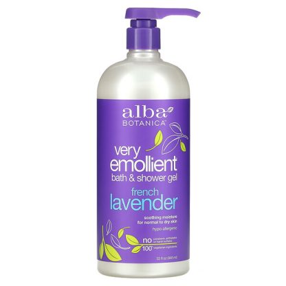 Alba Botanica, Very Emollient, Bath & Shower Gel, French Lavender, 32 fl oz (946 ml)