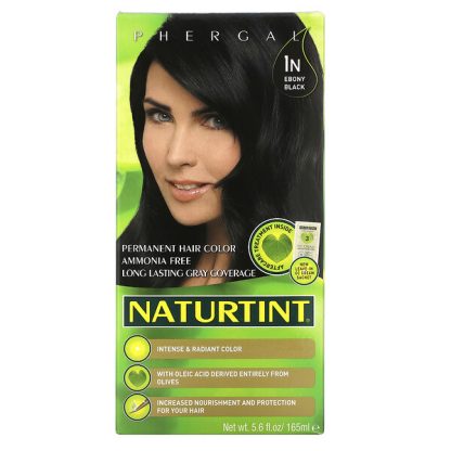 Naturtint, Permanent Hair Color, 1N Ebony Black, 5.6 fl oz (165 ml)