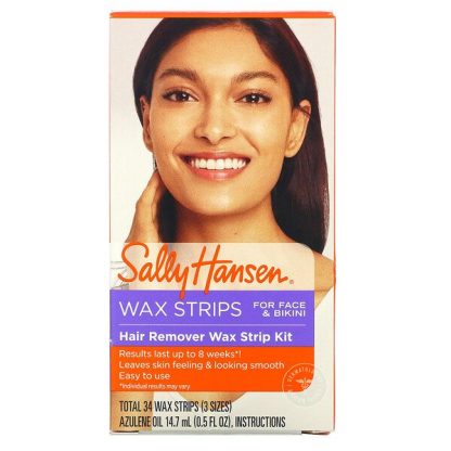 Sally Hansen, Hair Remover Wax Strip Kit, 34 Wax Strips