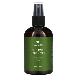 Tree To Tub, Ginseng Green Tea, Hyaluronic Toner, Anti-Aging Hydrating Toner Spray for Sensitive Skin, 4 fl oz (120 ml)