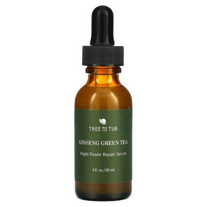 Tree To Tub, Ginseng Green Tea, Gentle Anti-Aging Retinol Night Serum for Sensitive Skin, 1 fl oz (30 ml)