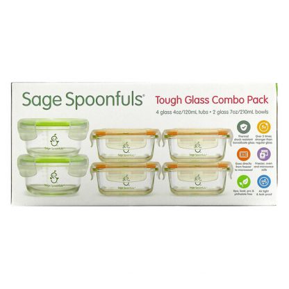 Sage Spoonfuls, Tough Glass Combo Pack, 6 Pack