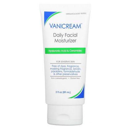 Vanicream, Daily Facial Moisturizer, For Sensitive Skin, Fragrance Free, 3 fl oz (89 ml)