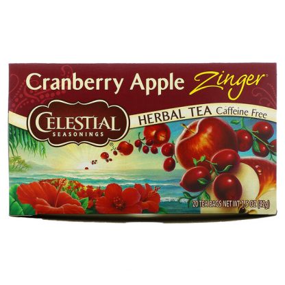 Celestial Seasonings, Herbal Tea, Cranberry Apple Zinger, Caffeine Free, 20 Tea Bags, 1.5 oz (42 g)