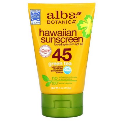 Alba Botanica, Hawaiian Sunscreen, SPF 45, 4 oz (113 g)