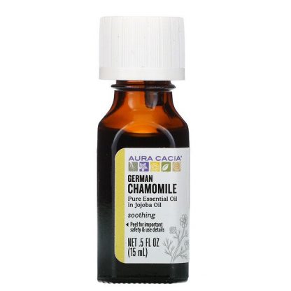 Aura Cacia, Pure Essential Oil in Jojoba Oil, German Chamomile, 0.5 fl oz (15 ml)