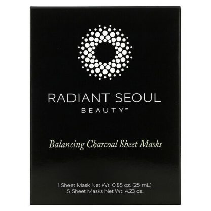 Radiant Seoul, Balancing Charcoal Beauty Sheet Masks, 5 Sheet Masks, 0.85 oz (25 ml) Each