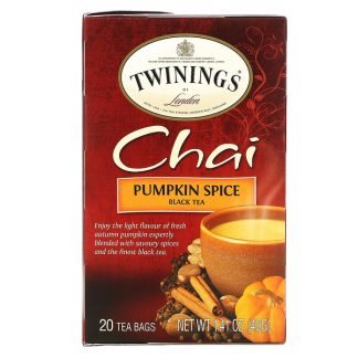 Twinings, Chai Black Tea, Pumpkin Spice, 20 Tea Bags, 1.41 oz (40 g)