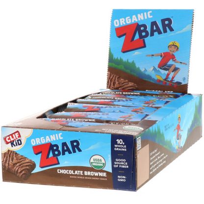 Clif Bar, Clif Kid, Organic Z Bar, Chocolate Brownie, 18 Bars, 1.27 oz (36 g) Each