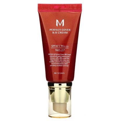 Missha, Perfect Cover B.B. Cream, SPF 42 PA+++, No. 27 Honey Beige, 50 ml