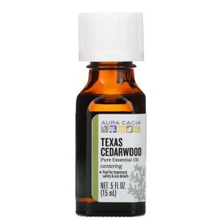 Aura Cacia, Pure Essential Oil, Texas Cedarwood, 0.5 fl oz (15 ml)