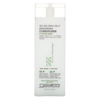 Giovanni, Tea Tree Triple Treat, Invigorating Conditioner, For All Hair Types, 8.5 fl oz (250 ml)