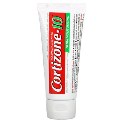 Cortizone 10, 1% Hydrocortisone Anti-Itch Creme, Plus Ultra Moisturizing, Maximum Strength, 2 oz (56 g)