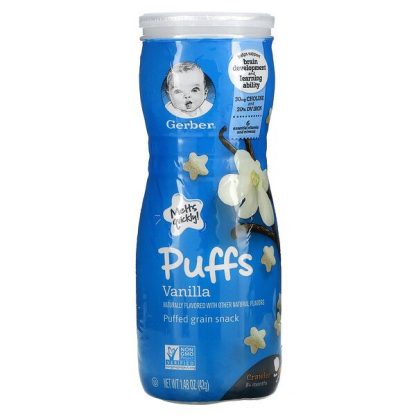 Gerber, Puffed Grain Snack, 8+ Months, Vanilla, 1.48 oz (42 g)