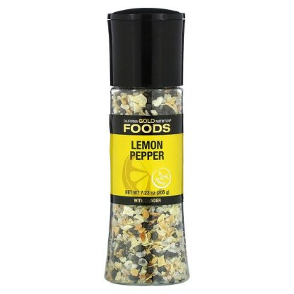 California Gold Nutrition, FOODS - Lemon & Pepper Salt Grinder, 7.23 oz (205 g)