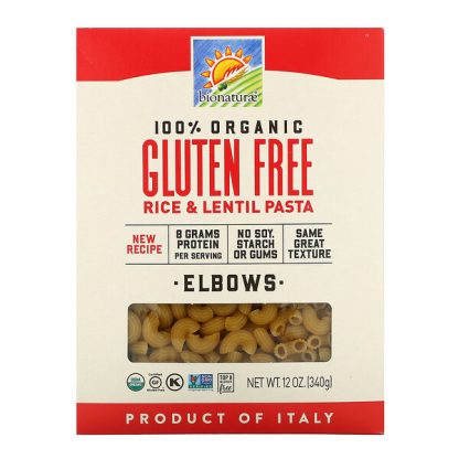 Bionaturae, 100% Organic Gluten Free Rice & Lentil Pasta, Elbows, 12 oz (340 g)