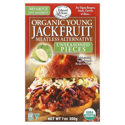 Edward & Sons, Organic Young Jackfruit, Unseasoned Pieces, 7 oz (200 g)