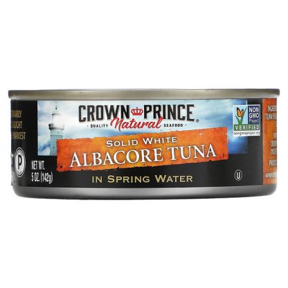 Crown Prince Natural, Solid White Albacore Tuna, In Spring Water, 5 oz (142 g)