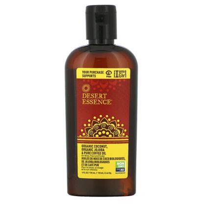 Desert Essence, Organic Coconut, Organic Jojoba & Pure Coffee Oil, 4 fl oz (118 ml)