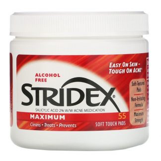 Stridex, Single-Step Acne Control, Maximum, Alcohol Free, 55 Soft Touch Pads