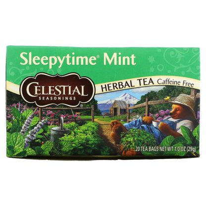 Celestial Seasonings, Herbal Tea, Sleepytime Mint, Caffeine Free, 20 Tea Bags, 1.0 oz (29 g)