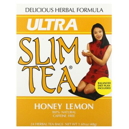 Hobe Labs, Ultra Slim Tea, Honey Lemon, Caffeine Free, 24 Herbal Tea Bags, 1.69 oz (48 g)