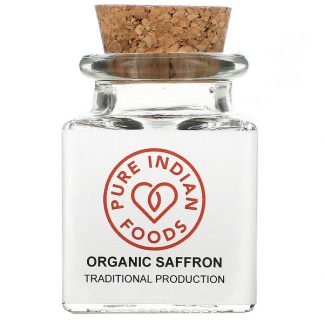 Pure Indian Foods, Organic Saffron, 1 g