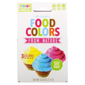 ColorKitchen, Decorative, Food Colors From Nature, 3 Color Packets, 0.088 oz (2.5 g) Each