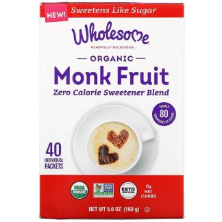 Wholesome, Organic Monk Fruit, 40 Individual Packets, 5.6 oz (160 g)