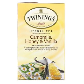 Twinings, Herbal Tea, Camomile, Honey & Vanilla, Caffeine Free, 20 Tea Bags, 1.13 oz (32 g)