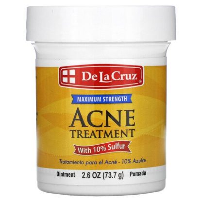 De La Cruz, Acne Treatment Ointment with 10% Sulfur, Maximum Strength, 2.6 oz (73.7 g)